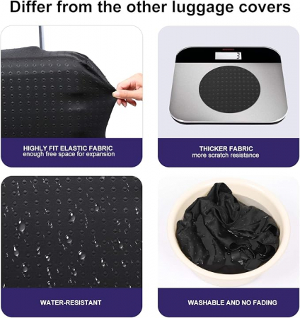 Husă pentru valiză de călătorie 7-Mi, negru, 49-53 cm [4]