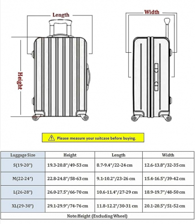 Husă pentru valiză de călătorie 7-Mi, negru, 49-53 cm [1]