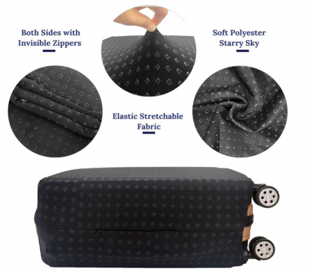 Husă pentru valiză de călătorie GOXUNYUAN, negru, 74-76 cm [3]