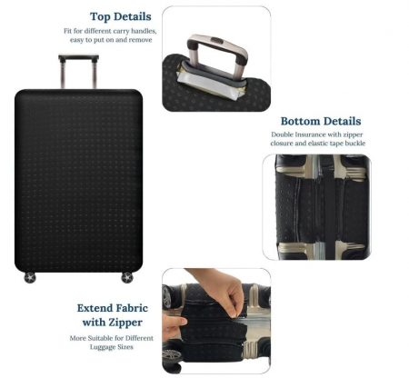 Husă pentru valiză de călătorie GOXUNYUAN, negru, 74-76 cm [2]