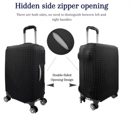 Husă pentru valiză de călătorie GOXUNYUAN, negru, 74-76 cm [4]