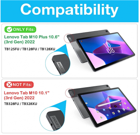 Husă ProCase pentru Lenovo Tab M10 Plus 10.6" (27 cm) 2022 a treia generație TB125/TB128, bleumarin [4]