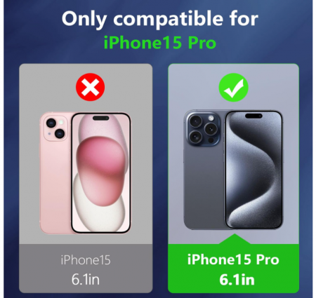 Husă Qasyfanc pentru iPhone 15 Pro + 2 folii protectie sticlă securizată, transparent [2]