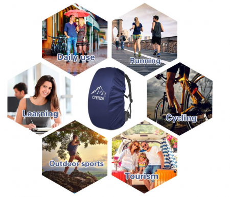 Husa reflectorizanta de ploaie pentru rucsac Crenze (30-40L) [5]