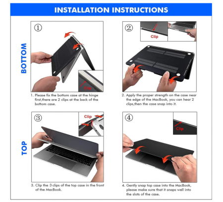 Husă TECOOL pentru MacBook Pro 15 inch 2016-2019 (A1990 A1707), ultra-subțire, transparent [7]