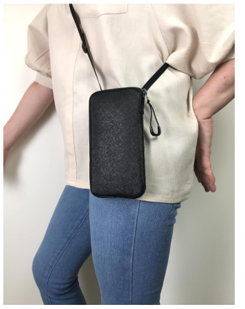 Husa tip geanta pentru telefon, Marimea M, negru [6]