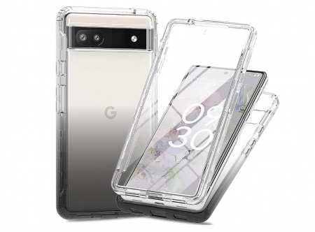 Telefoane Mobile & accesorii - Husă transparentă RonRun pentru Google Pixel 6a cu protector de ecran încorporat, negru