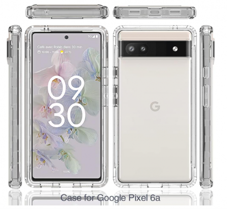 Husă transparentă RonRun pentru Google Pixel 6a cu protector de ecran încorporat, negru [6]
