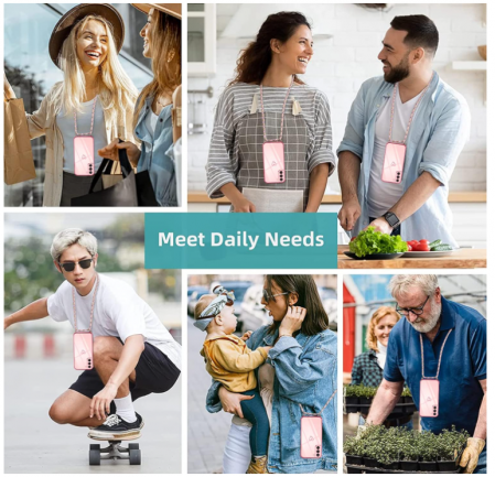 Husă Vauki pentru Samsung Galaxy S21 5G cu snur, roz [6]