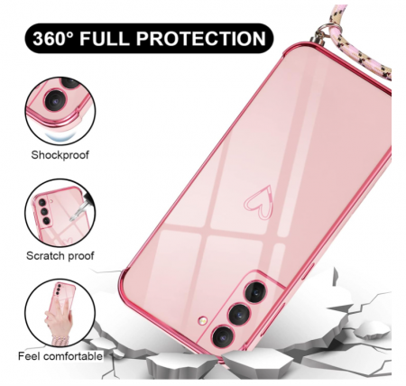 Husă Vauki pentru Samsung Galaxy S21 5G cu snur, roz [4]