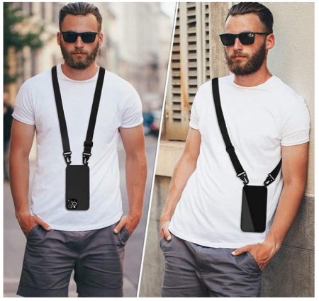 Husă Vrupin cu curea umar pentru Samsung Galaxy S23+ si 2 folii ecran din sticlă securizată, verde deschis [4]