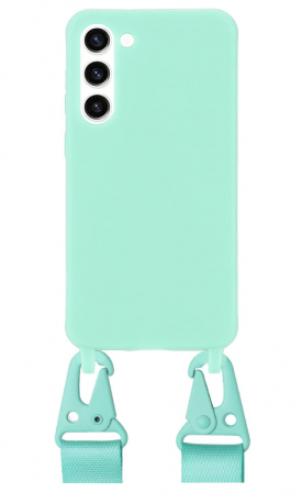 Husă Vrupin cu curea umar pentru Samsung Galaxy S23+ si 2 folii ecran din sticlă securizată, verde deschis [2]