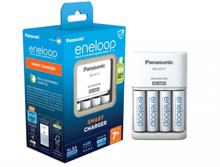 Încărcător inteligent Panasonic pentru 1-4 baterii Ni-MH AA/AAA cu 4 indicatori LED [0]