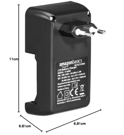 Încărcător inteligent pentru baterii Amazon Basics, 4 baterii AA/AAA [5]
