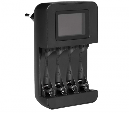 TV, Audio & Foto - Încărcător inteligent pentru baterii Amazon Basics, 4 baterii AA/AAA