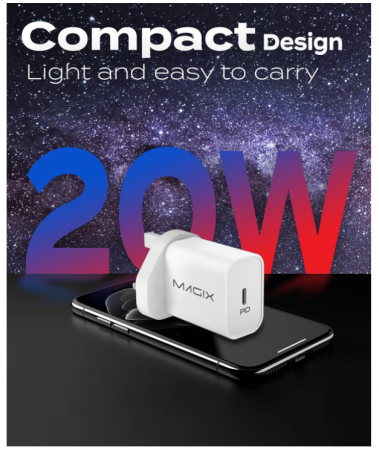Încărcător Magix USB Type-C PD 3.0 20W 3A, priză UK [5]