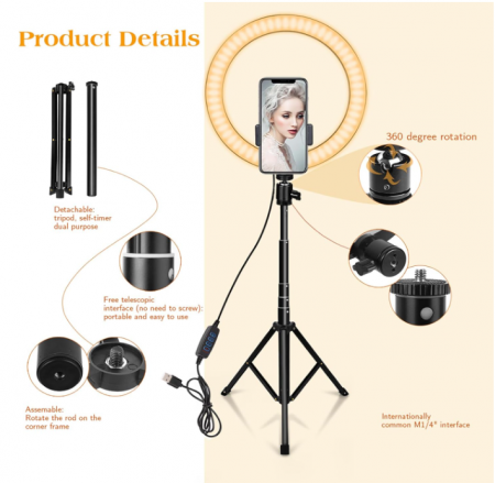 Inel de lumina cu Suport telefon, selfie ring light [3]