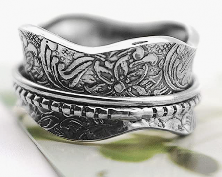 Inel de meditație cu tartan din argint sterling [2]