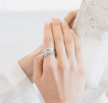 Inel de meditație cu tartan din argint sterling [1]