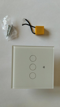 Intrerupator inteligent cu touch Rovo FN3C, Wi-Fi, fara nul, 3 canale, 10A, RF 433MHz [1]