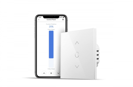 Întrerupător Meross pentru jaluzele, rulouri, cu WiFi, cu comandă vocală și telecomandă [0]