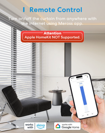 Întrerupător Meross pentru jaluzele, rulouri, cu WiFi, cu comandă vocală și telecomandă [5]