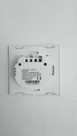 Intrerupator simplu cu touch PNI SH101 din sticla, alb cu LED indicator [2]