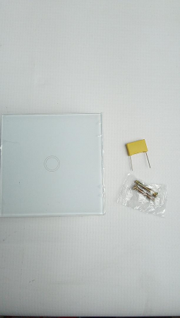 Intrerupator simplu cu touch PNI SH101 din sticla, alb cu LED indicator [1]