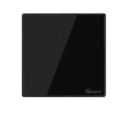 Casa, Gradina & Bricolaj - Intrerupator simplu cu touch Sonoff T3EU1C, sticla, Negru