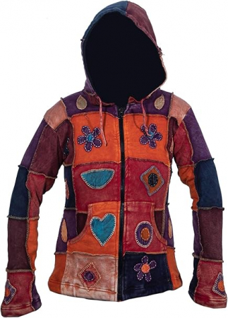 Geci si Veste femei - Jacheta cu gluga pentru femei Ezhippie, cu maneca lunga, multicolor, marime M