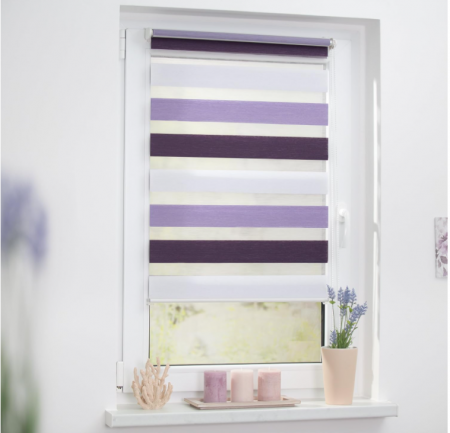 Jaluzea tip rulou de interior, violet-alb, 45 cm x 150 cm [3]