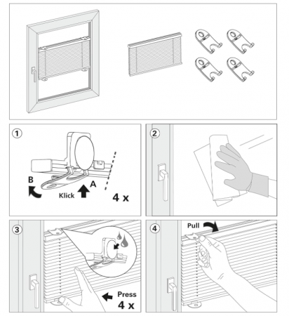 Jaluzele pliante opace Gardinia Plissé Solo cu ventuze, alb, 80 x 130 cm, 32921 [6]