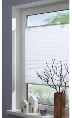 Jaluzele pliante opace Gardinia Plissé Solo cu ventuze, alb, 80 x 130 cm, 32921 [3]