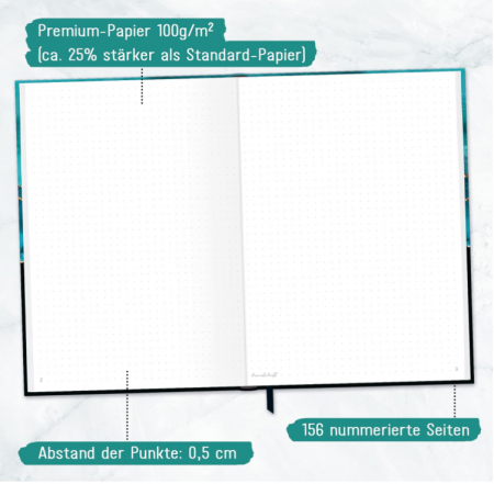 Jurnal A5 cu elastic Trendstuff by Häfft Bullet, 156 pagini [3]