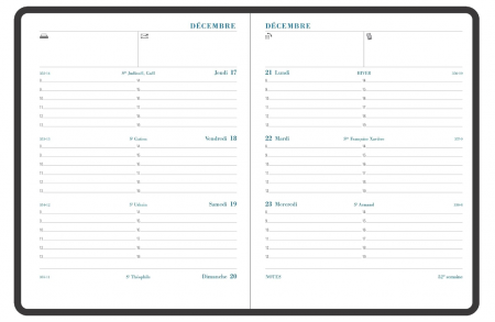 Jurnal săptămânal de birou Exacompta 19862E, 14 x 18 cm, ianuarie - decembrie 2024, negru [1]