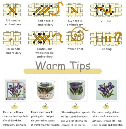 Kit de broderie KAMIERFA, DIY, fir de mătase Ginkgo, 50x50 cm [8]