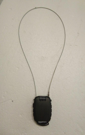 Lacăt cu cablu retractabil Amazon Basics, 4 cifre, negru [3]
