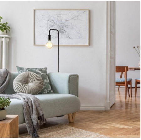 Lampă de podea B.K.Licht curbată retro, Înălțime 140 cm, E27, negru [8]