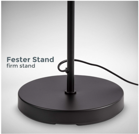 Lampă de podea B.K.Licht curbată retro, Înălțime 140 cm, E27, negru [7]