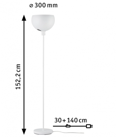 Lampa de podea Paulmann Gambia 70928 Max., 60W, Becul E27 nu este inclus, alb mat [4]