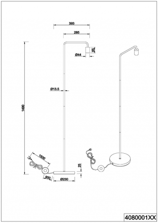 Lampă de podea Trio Leuchten Diallo, Metal, Alb [1]