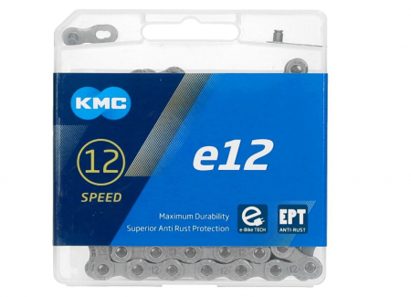 Lant bicicleta KMC e12EPT, 12 Viteze, 130 zale, 1/2 inch x 11/128 inch (1.27 cm x 28/325 cm) [0]