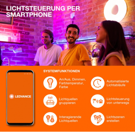LEDVANCE Bec LED inteligent cu Wifi, E27, Alb cald (2700K), 75W [8]