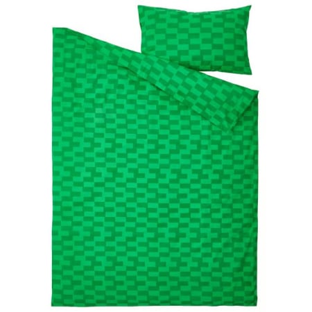 Camera copilului - Lenjerie de pat pentru copii BLASKATA, husa pilota 150x200 + fata perna 50x80, verde