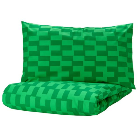 Lenjerie de pat pentru copii BLASKATA, husa pilota 150x200 + fata perna 50x80, verde [4]