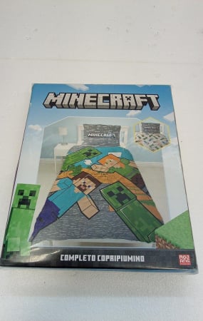 Camera copilului - Lenjerie de pat pentru copii, husa pilota 155x200 + fata perna 50x80, model Minecraft