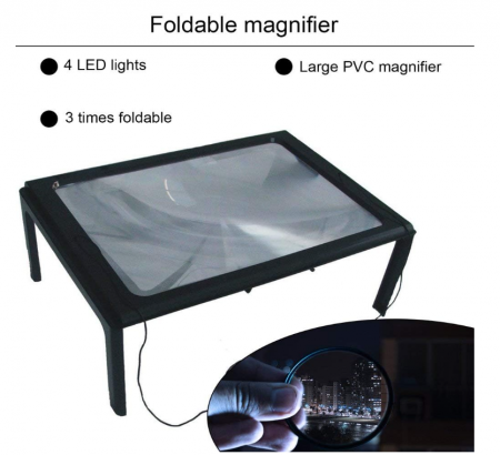 Lupă de birou cu lumina FLEAGE, Dimensiune A4 [5]