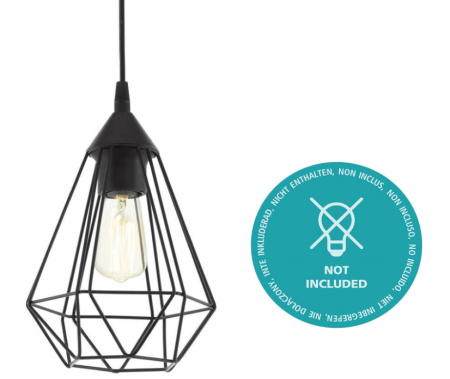 Lustra/Pendul vintage EGLO Tarbes, E27, Ø 17,5 cm, negru [4]