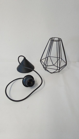 Lustra/Pendul vintage EGLO Tarbes, E27, Ø 17,5 cm, negru [1]