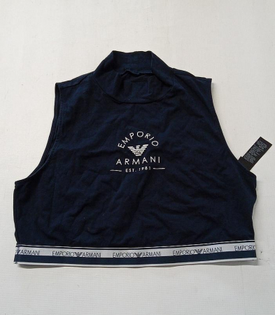Maiou crop top pentru femei Emporio Armani Iconic Stretch Cotton, bleumarin, XL [3]